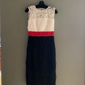 Milly Red, White, and Black Lace Dress